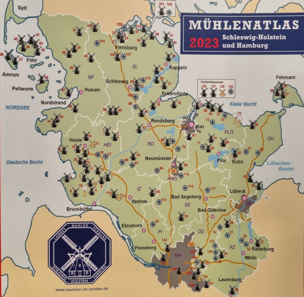 Neuer Mühlenatlas 2023 Schleswig-Holstein und Hamburg